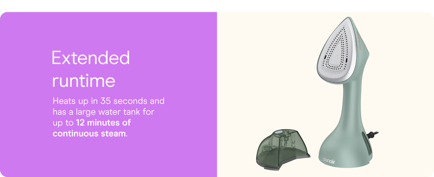 Conair 2 in 1 steamer iron pressing extreme steam clothes large soleplate continuous