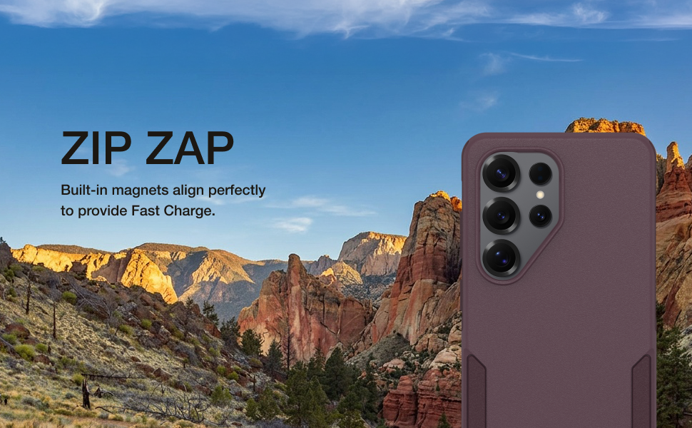 Zip Zap. Built-in magnets align perfectly to provide Fast Charge.