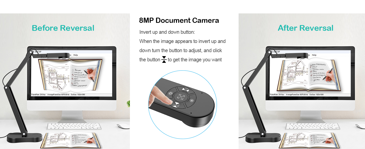 USB document camera teachers classroom teaching 8MP light