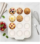 Vinino Silicone Muffin Pan with Reinforced Frame, Nonstick Cupcake Pan | Regular Size Silicone Mu...