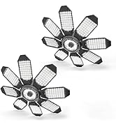 POLARPRA Garage Light - 40000LM Super Bright 6500K Garage Lights Ceiling Led w/ 8 Deformable Pane...