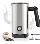 Milk Frother, 4-in-1 Milk Frother and Steamer, 10.6oz Electric Milk Steamer, Automatic Cold and H...