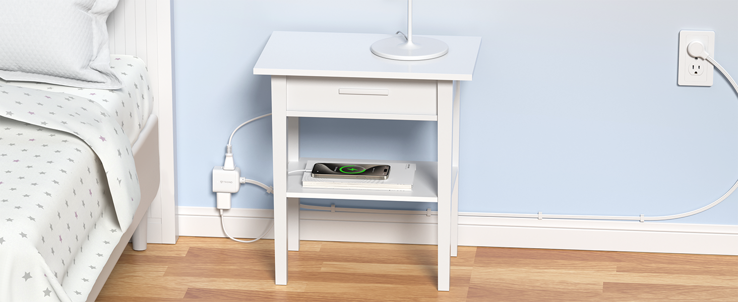 right angled thin extension cord