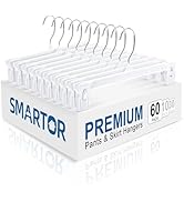 Smartor Skirt Hangers|Pants Hangers with Clips 60 Pack | Space Saving| Durable| Durable Clips| Pa...