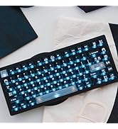 Transparent Black keycaps 60 75 Percent, Custom Backlit Shine Through Keyboard Key caps, Cherry P...