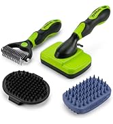PETIMP STORE Dog Brush Kit for Grooming Short &amp; Long Haired Dogs &amp; Cats, 4-in-1 Pet Grooming Set ...