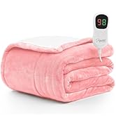 Homemate Heated Blanket Electric Throw - 50"x60" Heating Blanket Throw 1/2/4/6/8 Hours Auto-off 1...