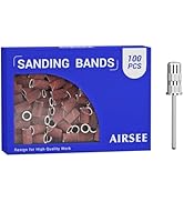 AIRSEE Sanding Bands for Electric Nail Drill 100 Piece Set 180 Grit Medium Acrylic File Attachmen...