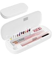[2025 Upgraded]MelodySusie Acrylic Nail Tool Storage Box,Portable Dustproof Stand Displayer Holde...
