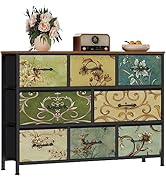 Furnulem 8 Drawer Dresser, Wide Fabric Chest of Drawers, Vintage Furniture for Bedroom, Living Ro...