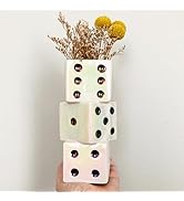 MOUGIGI Ceramic Dice Vase - Unique Decor for Dried Flowers, Rose, Pampas Grass - Stunning Design ...