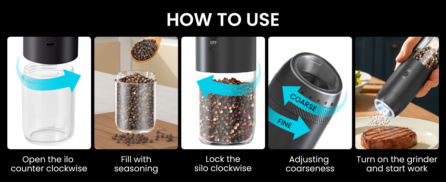 electric pepper and salt grinder gravity salt and pepper grinder auto salt and pepper grinder set