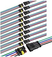 Nilight 4Pin Electrical Wire Connectors Male and Female Plug Socket Quick Disconnect Waterproof P...