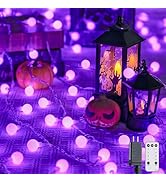 JMEXSUSS Purple String Lights Indoor, Connectable 100 LED Globe String Lights Plug in with Remote...