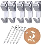 Performore 5 Pack of Heavy Duty Picture Hanger Hooks with Nails, 100lbs Frame Hooks Kit Mirror Ha...