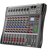 NEW BAXS Professional DJ Audio Mixer - 8 Channel DJ Bluetooth Controller Sound Mixer w/DSP 16 Pre...