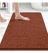 Bcoimo 30x20 Chenille Bath Mat – Non-Slip with Backing Bath Rug Ultra-Absorbent and Machine Washa...