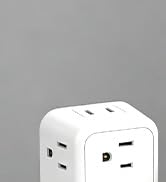 2 Pack European Travel Plug Adapter, FLASHSONIC US to Europe Adapter with 4 AC Outlets 4 USB Char...