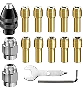 4486 Multi Chuck Set 15Pcs,Brass Collet Set,Collet Nut Kit,0.8-3.2mm Replacement Keyless Quick Ch...