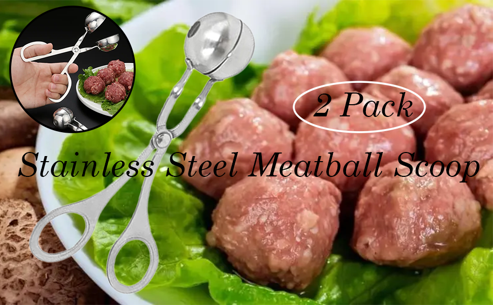 2 Pack Meat Baller Stainless Steel Meatball Scoop