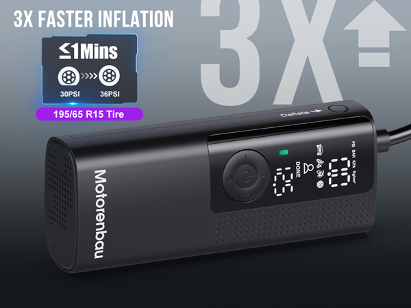 tire inflator 3X Faster Inflation