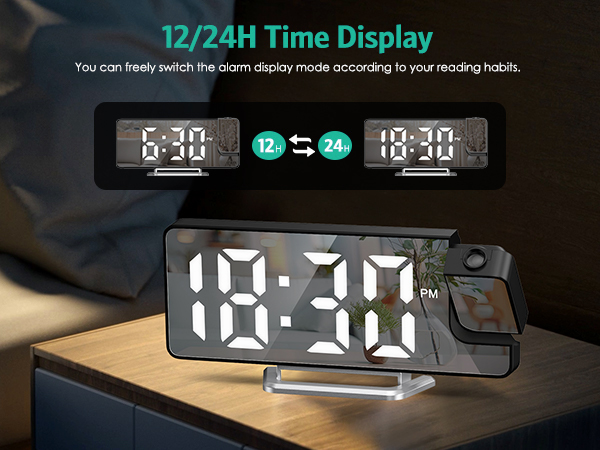 bedroom projection alarm clock