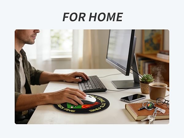 Funny Round Mouse Pad, Small Mousepad for Laptop Gaming