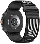 Rugged Nylon for Samsung Galaxy Watch 8 Band 44mm 40mm/8 Classic 46mm Men,Tactical Style Fabric W...