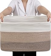 Optish 75L Large Blanket Basket, Dog Toy Storage Baskets for Organizing, Blanket Storage for Livi...