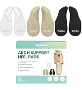 Welnove Arch Support Inserts for Plantar Fasciitis - Self Adhesive Gel Arch Supports for Flat Fee...
