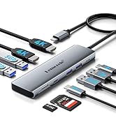 Laptop Docking Station Dual HDMI Monitor, 10 in 1 USB C Hub with 2 HDMI Ports, PD Charging, SD/TF...