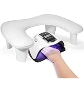 Arm Rest for Nails Tech: U-shaped Manicure Nail Arm Rest Stand Big White Armrest Microfiber PU Le...