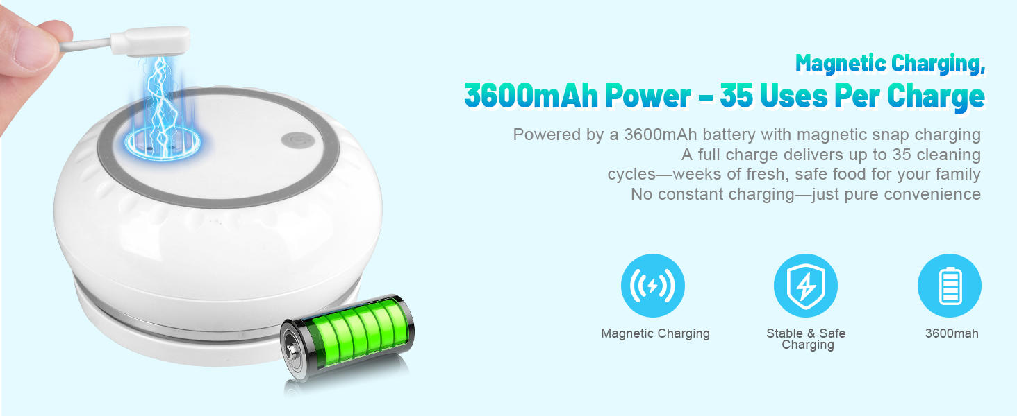 rechargeable fruit and vegetable cleaner device