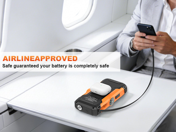 Kepswin 20000mAh Wireless power bank meets air transport standards and is ideal for business travel.
