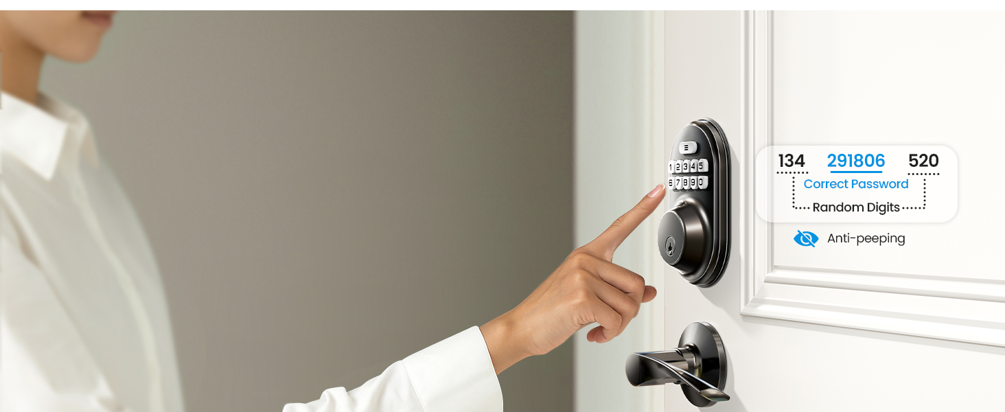 keyless entry door lock with handle 