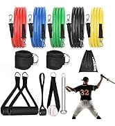Hikeen Resistance Bands - Baseball Pitching Trainer with Interchangeable Grips to Build Arm Strength