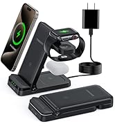 Wireless Charger, Tribone 3 in 1 Foldable Fast Charger for iPhone 16 15 14 13 12 11 Pro Max XR XS...