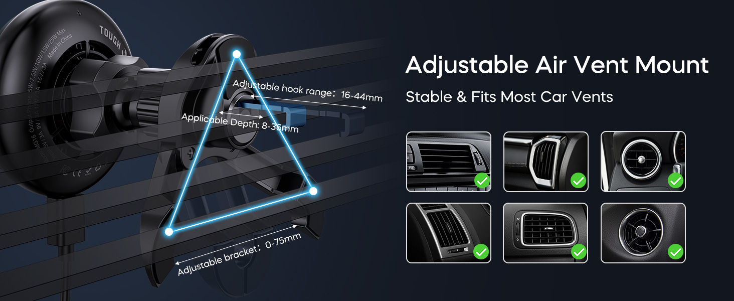 25W Car Wireless Charger, Magnetic Car Phone Holder