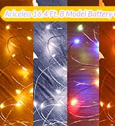 Ariceleo 1 Pack 16.4 Ft. Battery Operated Outdoor String Lights with Remote &amp; Timer, LED Warm Whi...