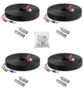 Anlapus 4 Pack 60ft All-in-One Video Power Cable for CCTV Security Camera DVR System, BNC Extensi...
