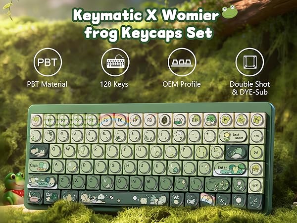 Keymatic Green Frog Keycap Set