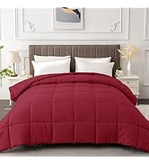 MATBEBY Full Comforter Duvet Insert - All Season Red Comforters Full Size - Quilted Down Alternat...