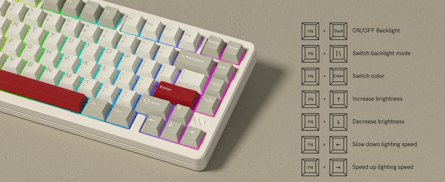 Wireless Mechanical Gaming Keyboard, VIA Custom Keyboard, RGB Creamy Gaming Keyboard