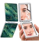dcdcee Pocket Mirror, Small Travel Mirror with Magnification, Portable Double-Sided Magnifying Co...