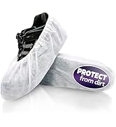 100 Pcs White Shoe Covers Disposable (Bulk Pack of 50 Pairs) – Non-Woven Booties for Shoes Covers...