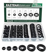 EASYEAH 110 PCS Rubber Grommets for Wiring - Rubber Grommet Assortment Kit 6 Sizes 5/16" 3/8" 1/2...