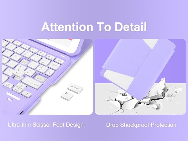 iPad 10.2/10.5 Rotating Keyboard Case - Purple-2-1