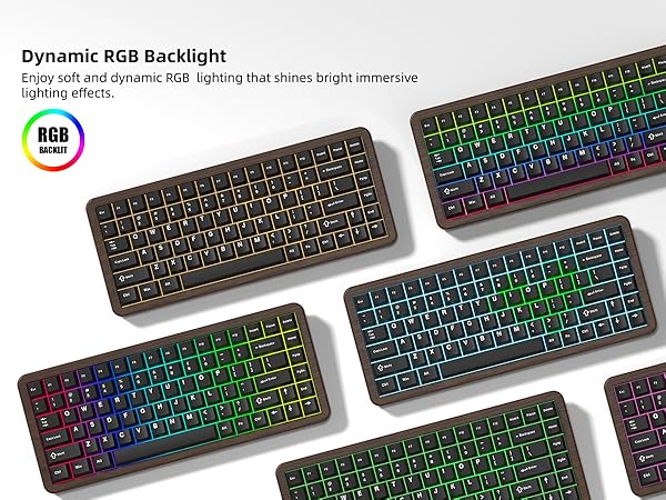 75% Mechanical Keyboard Wireless with QMK/VIA, WD75 V2 Wood Gaming Keyboard