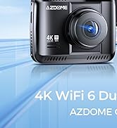 AZDOME WiFi 4K Dash Cam Front and Rear Dual Dash Camera for Car GPS WDR Night Vision GS63H Pro