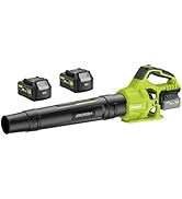 Leaf Blower Cordless with 2 x 4.0Ah Battery and Charger, 780CFM 260MPH Electric Blower with 2 Spe...
